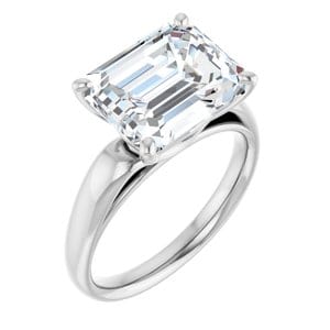 Rings 14K White 11x9 mm Emerald Engagement Ring Mounting