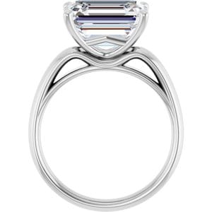 Rings 14K White 11x9 mm Emerald Engagement Ring Mounting