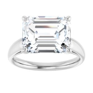 Rings 14K White 11x9 mm Emerald Engagement Ring Mounting