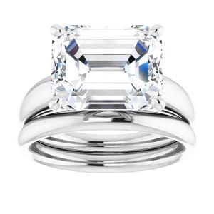 Rings 14K White 11x9 mm Emerald Engagement Ring Mounting