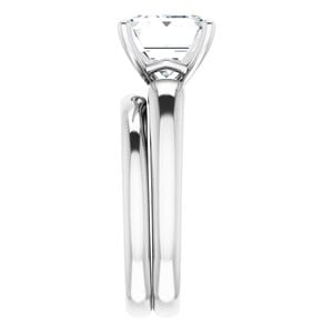 Rings 14K White 11x9 mm Emerald Engagement Ring Mounting