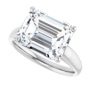 Rings 14K White 11x9 mm Emerald Engagement Ring Mounting