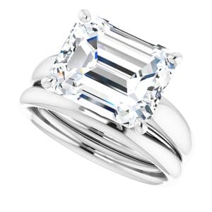 Rings 14K White 11x9 mm Emerald Engagement Ring Mounting