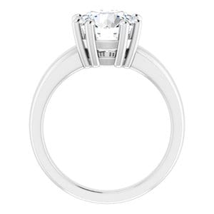 Rings 14K White  9 mm Round Engagement Ring Mounting