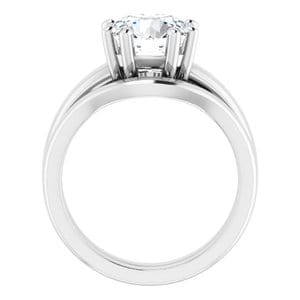 Rings 14K White  9 mm Round Engagement Ring Mounting