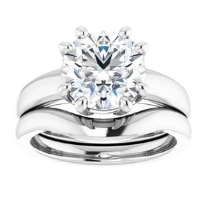 Rings 14K White  9 mm Round Engagement Ring Mounting
