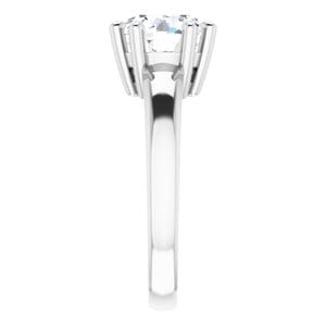 Rings 14K White  9 mm Round Engagement Ring Mounting