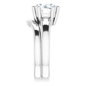 Rings 14K White  9 mm Round Engagement Ring Mounting