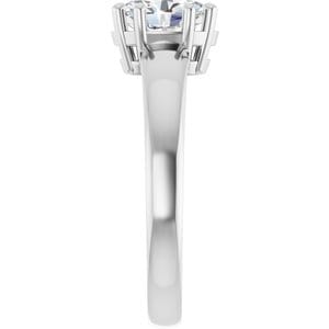 Rings 14K White  8x6 mm Oval Engagement Ring Mounting