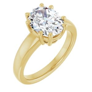 Rings 14K Yellow  10x8 mm Oval Engagement Ring Mounting
