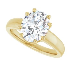Rings 14K Yellow  10x8 mm Oval Engagement Ring Mounting