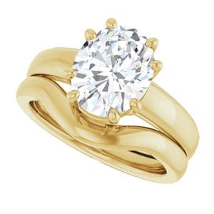 Rings 14K Yellow  10x8 mm Oval Engagement Ring Mounting