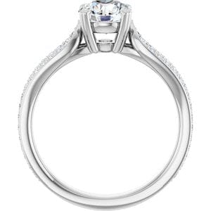 Rings 14K White 6.5 mm Round Engagement Ring Mounting