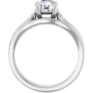 Rings 14K White 6.5 mm Round Engagement Ring Mounting