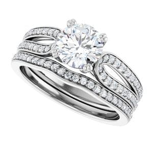 Rings 14K White 6.5 mm Round Engagement Ring Mounting