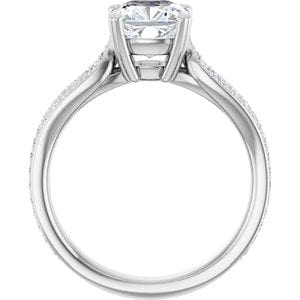 Rings 14K White 7 mm Cushion Engagement Ring Mounting