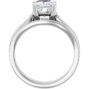 Rings 14K White 7 mm Cushion Engagement Ring Mounting