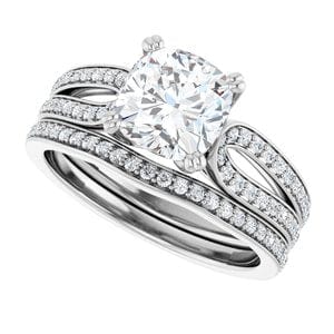 Rings 14K White 7 mm Cushion Engagement Ring Mounting