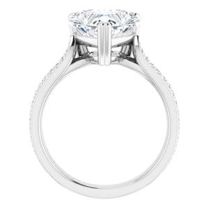 Rings 14K White 10x10 mm Heart Engagement Ring Mounting