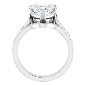 Rings 14K White 10x10 mm Heart Engagement Ring Mounting