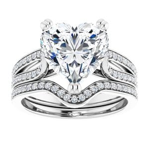 Rings 14K White 10x10 mm Heart Engagement Ring Mounting