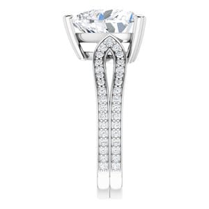 Rings 14K White 10x10 mm Heart Engagement Ring Mounting