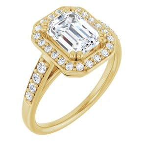 Rings 14K Yellow 8x6 mm Emerald Engagement Ring Mounting