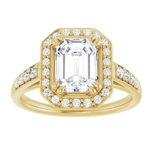 Rings 14K Yellow 8x6 mm Emerald Engagement Ring Mounting
