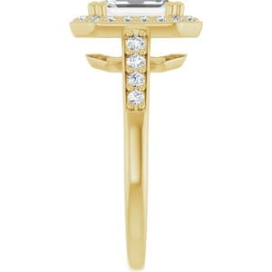 Rings 14K Yellow 8x6 mm Emerald Engagement Ring Mounting