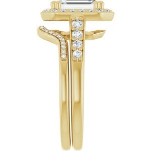 Rings 14K Yellow 8x6 mm Emerald Engagement Ring Mounting