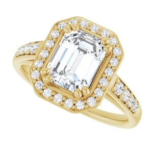 Rings 14K Yellow 8x6 mm Emerald Engagement Ring Mounting