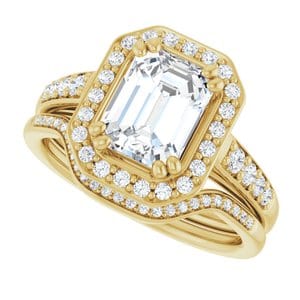 Rings 14K Yellow 8x6 mm Emerald Engagement Ring Mounting