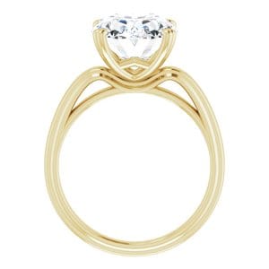 Rings 10K Yellow 12x10 mm Oval Engagement Ring Mounting