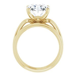 Rings 10K Yellow 12x10 mm Oval Engagement Ring Mounting