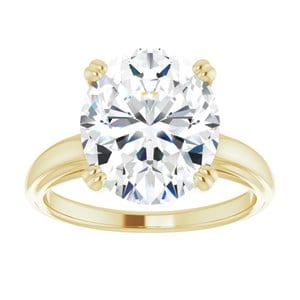 Rings 10K Yellow 12x10 mm Oval Engagement Ring Mounting