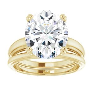Rings 10K Yellow 12x10 mm Oval Engagement Ring Mounting