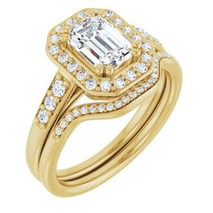 Rings 14K Yellow 7x5 mm Emerald Engagement Ring Mounting