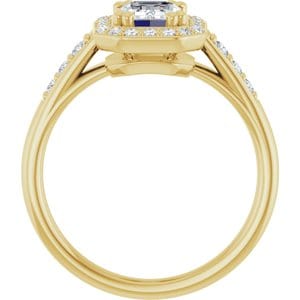 Rings 14K Yellow 7x5 mm Emerald Engagement Ring Mounting