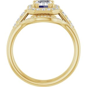 Rings 14K Yellow 7x5 mm Emerald Engagement Ring Mounting