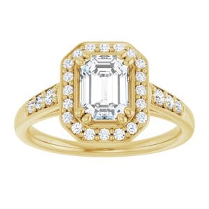 Rings 14K Yellow 7x5 mm Emerald Engagement Ring Mounting