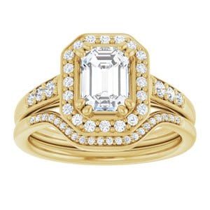 Rings 14K Yellow 7x5 mm Emerald Engagement Ring Mounting