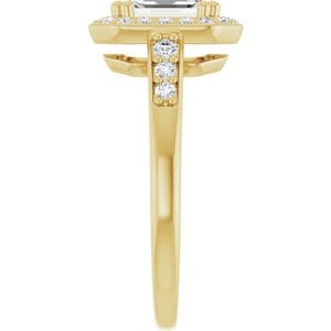 Rings 14K Yellow 7x5 mm Emerald Engagement Ring Mounting