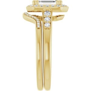 Rings 14K Yellow 7x5 mm Emerald Engagement Ring Mounting