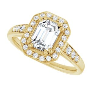Rings 14K Yellow 7x5 mm Emerald Engagement Ring Mounting
