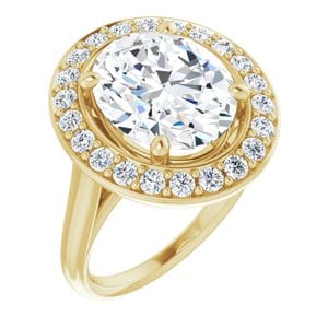 Rings 14K Yellow 12x10 mm Oval Engagement Ring Mounting