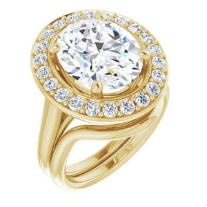 Rings 14K Yellow 12x10 mm Oval Engagement Ring Mounting