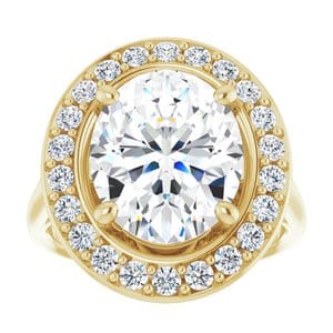 Rings 14K Yellow 12x10 mm Oval Engagement Ring Mounting