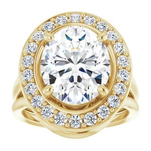 Rings 14K Yellow 12x10 mm Oval Engagement Ring Mounting
