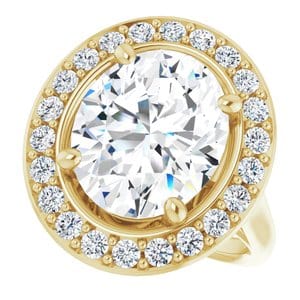 Rings 14K Yellow 12x10 mm Oval Engagement Ring Mounting