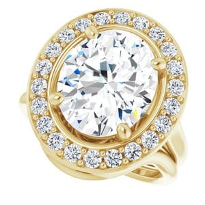 Rings 14K Yellow 12x10 mm Oval Engagement Ring Mounting